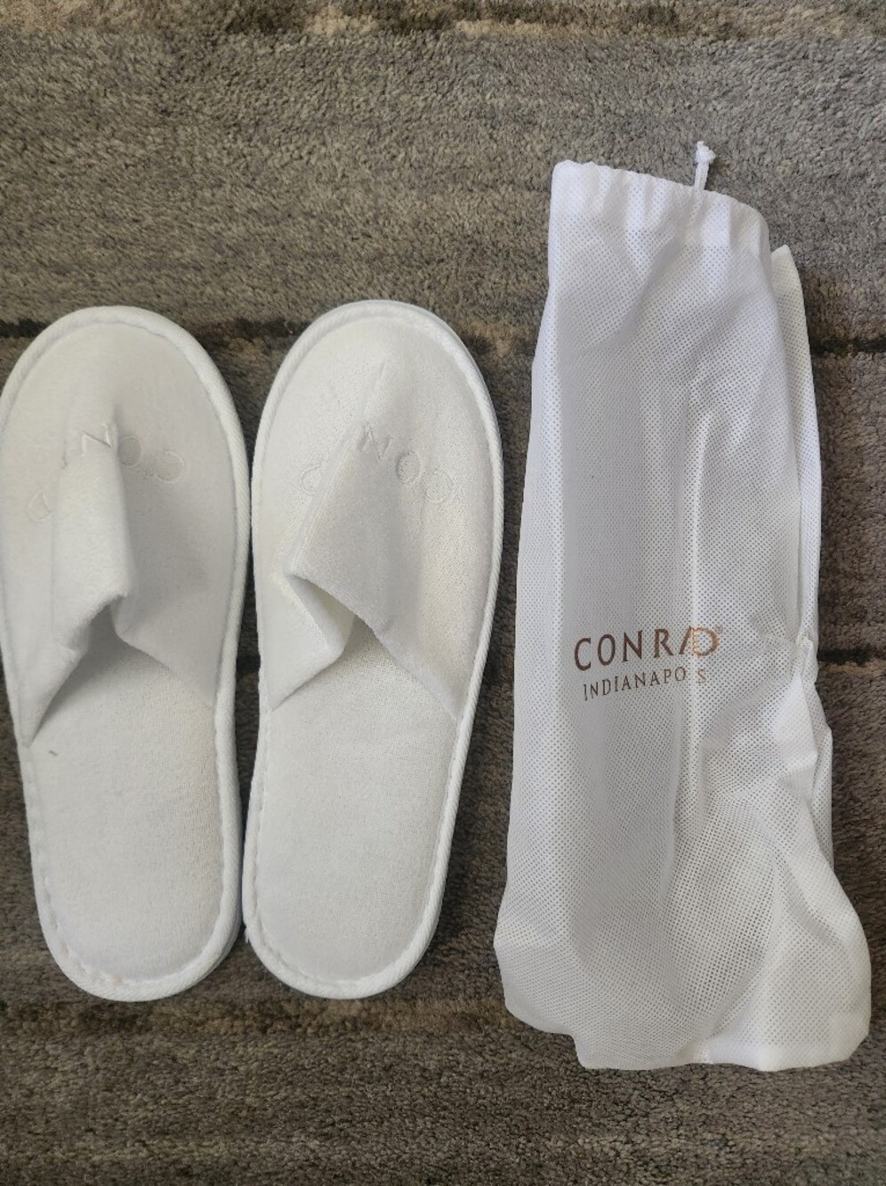 White Plush Conrad Hotel Spa Slippers